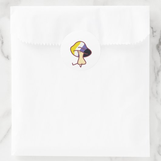 Gay Pride Non-Binary Mushroom Sticker (Tas)