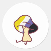 Gay Pride Non-Binary Mushroom Sticker (Voorkant)