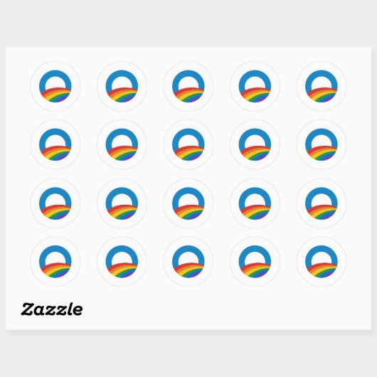 Gay Pride Obama Ronde Sticker (Vel)