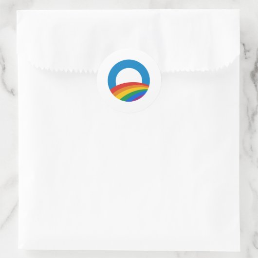 Gay Pride Obama Ronde Sticker (Tas)