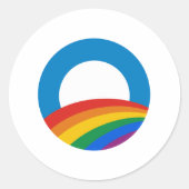 Gay Pride Obama Ronde Sticker (Voorkant)
