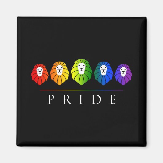 Gay Pride of Lions - LGBT Magneet (Voorkant)