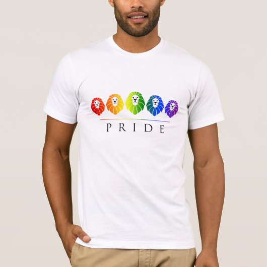 Gay Pride of Lions - LGBT-regenboog T-shirt (Voorkant)