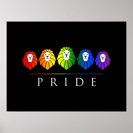 Gay Pride of Lions - LGBTQ Poster (Voorkant)