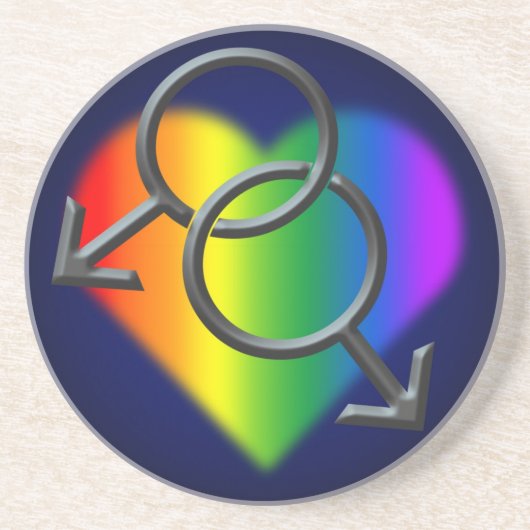 Gay Pride Onderzetters Rainbow Love Drink Coasters (Voorkant)