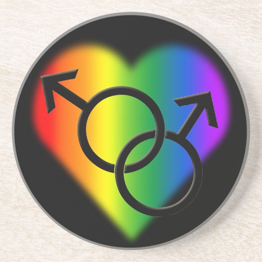 Gay Pride Onderzetters Rainbow Love Drink Coasters (Voorkant)