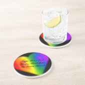 Gay Pride Onderzetters Rainbow Love Drink Coasters (Zijkant)