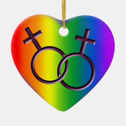 Gay Pride Ornament Personalized Lesbian Love Gifts (Voorkant)