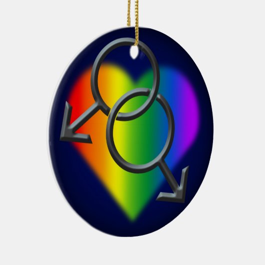 Gay Pride Ornament Personalized Man Love Gifts (Rechts)