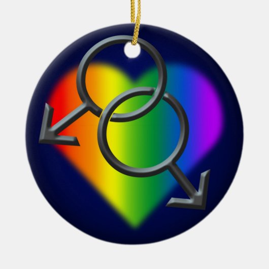 Gay Pride Ornament Personalized Man Love Gifts (Voorkant)