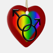 Gay Pride Ornament Personalized Rainbow Love Gifts (Rechts)