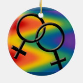Gay Pride Ornament Personalized Rainbow Love Gifts (Achterkant)