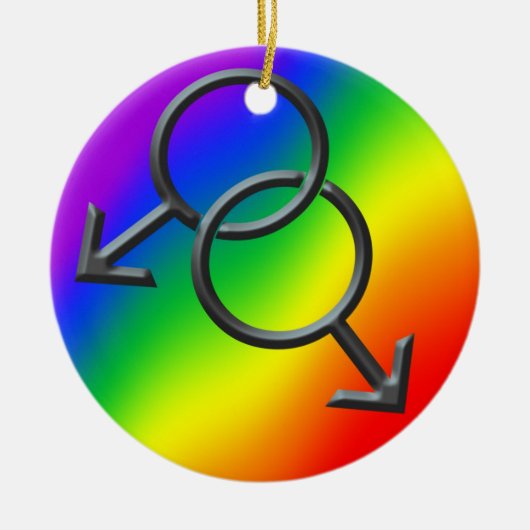 Gay Pride Ornament Personalized Rainbow Love Gifts (Voorkant)