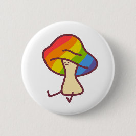 Gay Pride Paddenstoel Speld Ronde Button 5,7 Cm