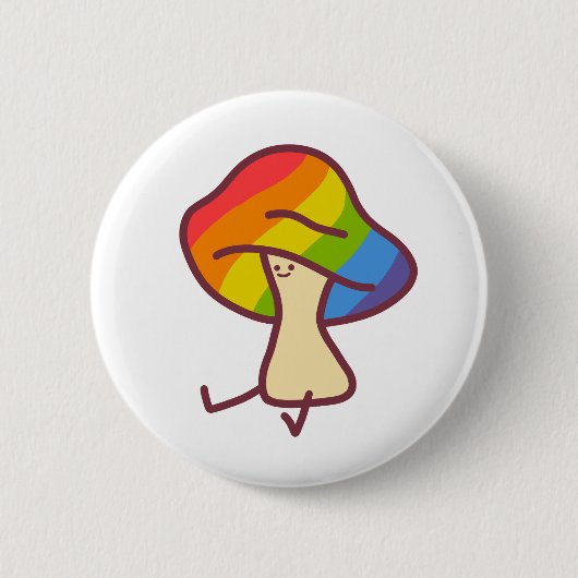 Gay Pride Paddenstoel Speld Ronde Button 5,7 Cm (Voorkant)