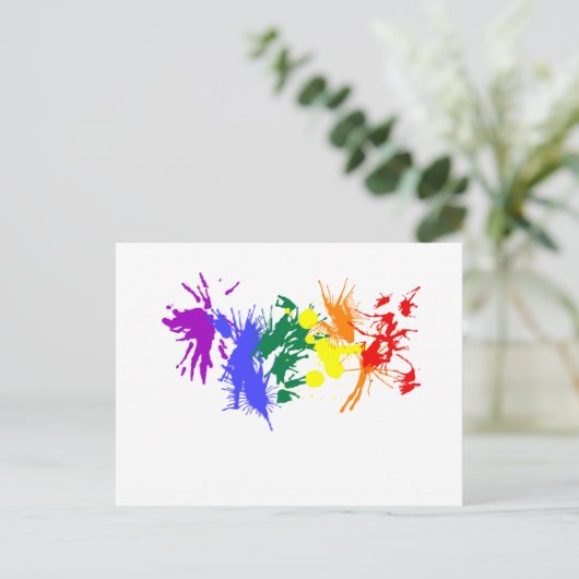 Gay Pride Paint Briefkaart (Staand voorkant)