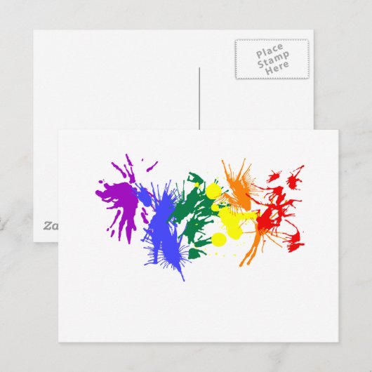 Gay Pride Paint Briefkaart (Voorkant / Achterkant)