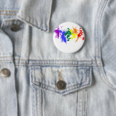 Gay Pride Paint Ronde Button 5,7 Cm (In situ)