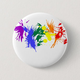 Gay Pride Paint Ronde Button 5,7 Cm