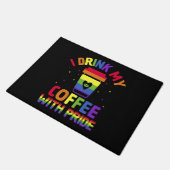Gay Pride Parade Cafeïne LGBTQ Koffie Drinker Deurmat (Schuin)