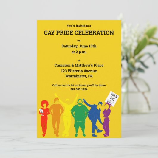 Gay Pride Parade Celebration Party Kaart (Staand voorkant)