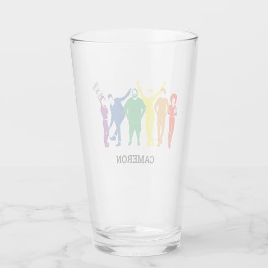 Gay Pride Parade Illustration Personalized Glas (Achterkant)