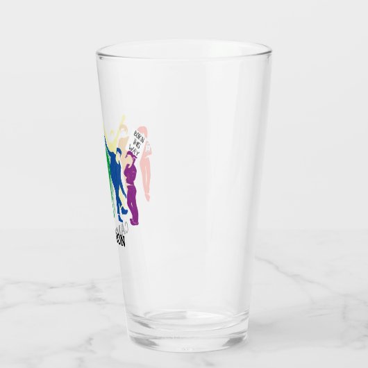 Gay Pride Parade Illustration Personalized Glas (Links)