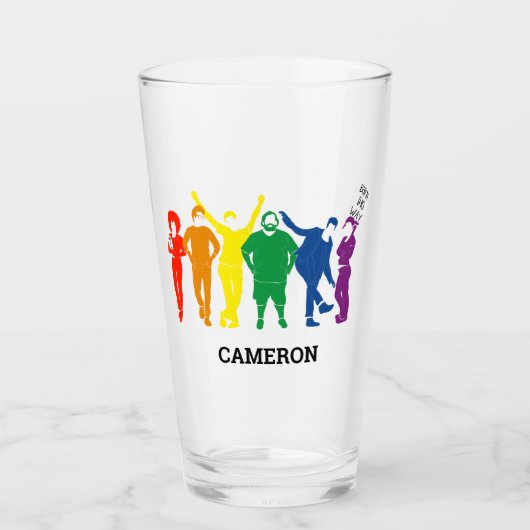 Gay Pride Parade Illustration Personalized Glas (Voorkant)