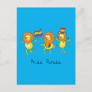 Gay Pride Parade LGBTQ Leeuwen Grote Katachtigen Briefkaart