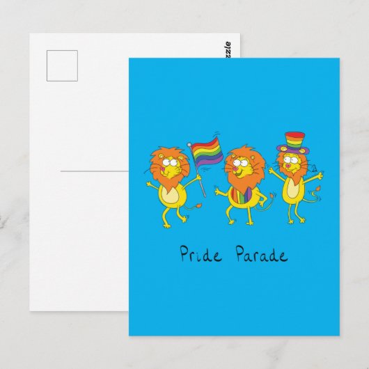 Gay Pride Parade LGBTQ Lions Big Cats Briefkaart (Voorkant / Achterkant)
