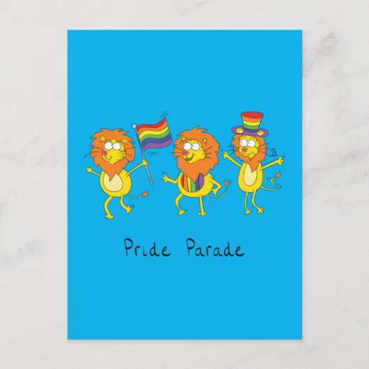 Gay Pride Parade LGBTQ Lions Big Cats Briefkaart (Voorkant)
