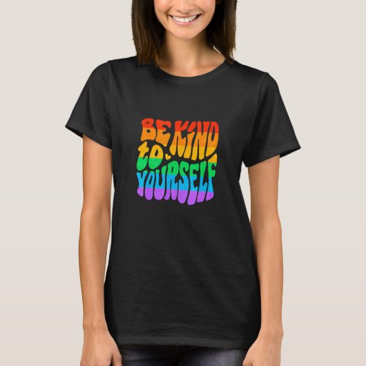 Gay Pride Parade LGBTQ+ Rainbow Flag Body Positivi T-shirt (Voorkant)