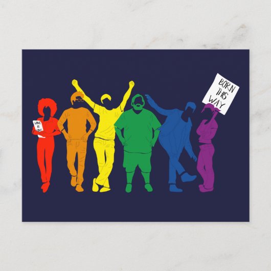 Gay Pride Parade Rainbow Colour People Briefkaart (Voorkant)