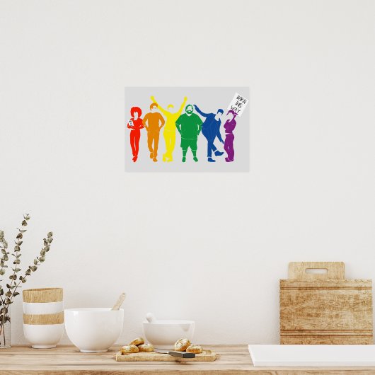 Gay Pride Parade Rainbow Colour People Poster (Keuken)