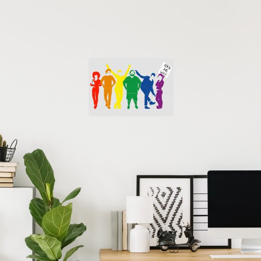 Gay Pride Parade Rainbow Colour People Poster (Thuiskantoor)