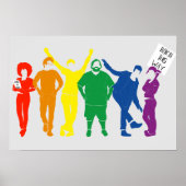 Gay Pride Parade Rainbow Colour People Poster (Voorkant)
