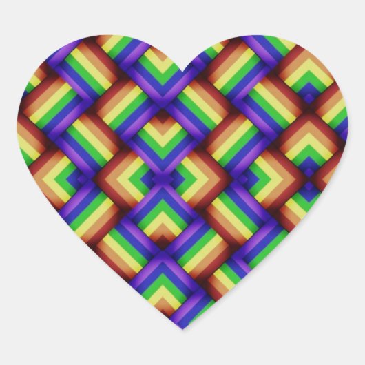 gay pride partij patroon hart sticker (Voorkant)