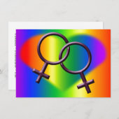 Gay Pride Party Invitations Rainbow Love Cards Kaart (Voorkant / Achterkant)