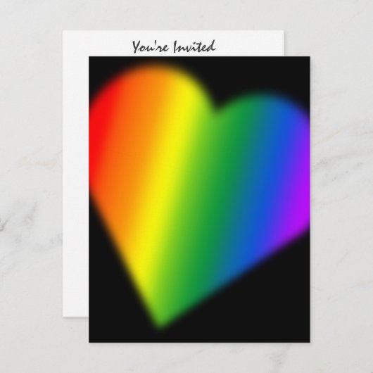 Gay Pride Party Invitations Rainbow Love Kaarten (Voorkant / Achterkant)