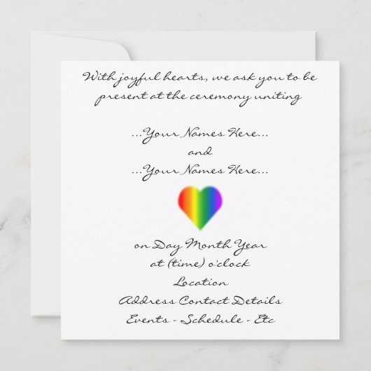 Gay Pride Party nodigt de kaarten van de zelfde-Se (Achterkant)