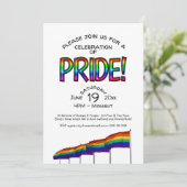 Gay Pride Party Pridefest Viering Rainbow Flag Kaart (Staand voorkant)