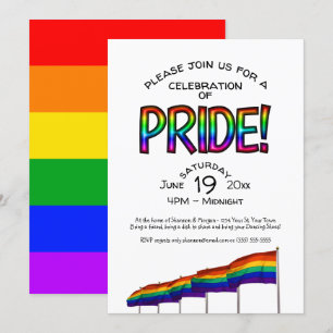 Gay Pride Party Pridefest Viering Rainbow Flag Kaart