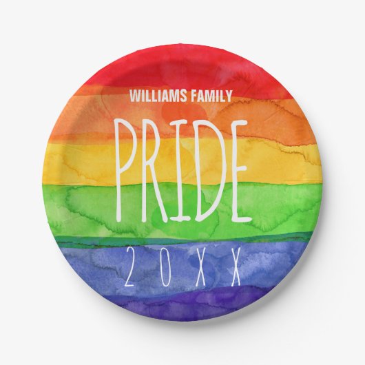 Gay Pride Party Waterverf Rainbow Paper Bord (Voorkant)