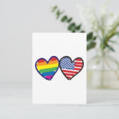 Gay Pride Patriotic USA Briefkaart (Staand voorkant)