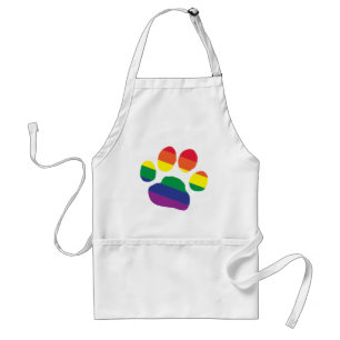 Gay Pride Paw-afdrukken Standaard Schort