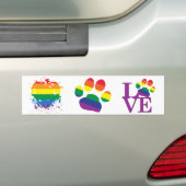 Gay-Pride-Paw-Print Bumpersticker (Op auto)