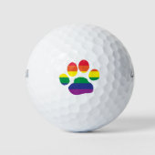 Gay-Pride-Paw-Print Golfballen (Voorkant)