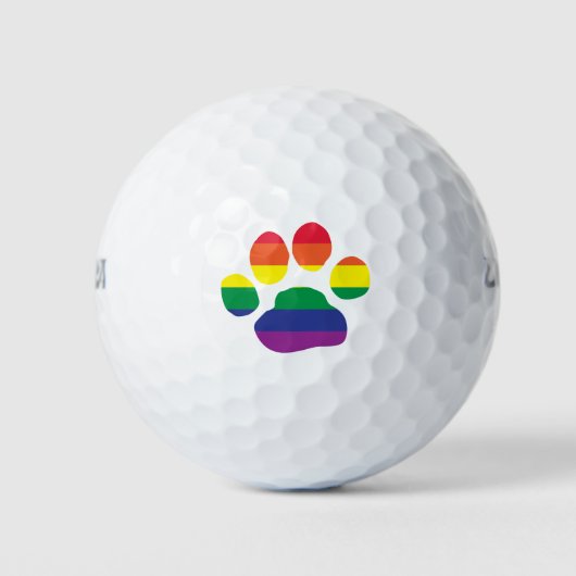 Gay-Pride-Paw-Print Golfballen (Voorkant)