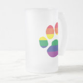 Gay-Pride-Paw-Print Matglas Bierpul (Voorkant rechts)