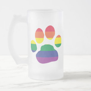 Gay-Pride-Paw-Print Matglas Bierpul